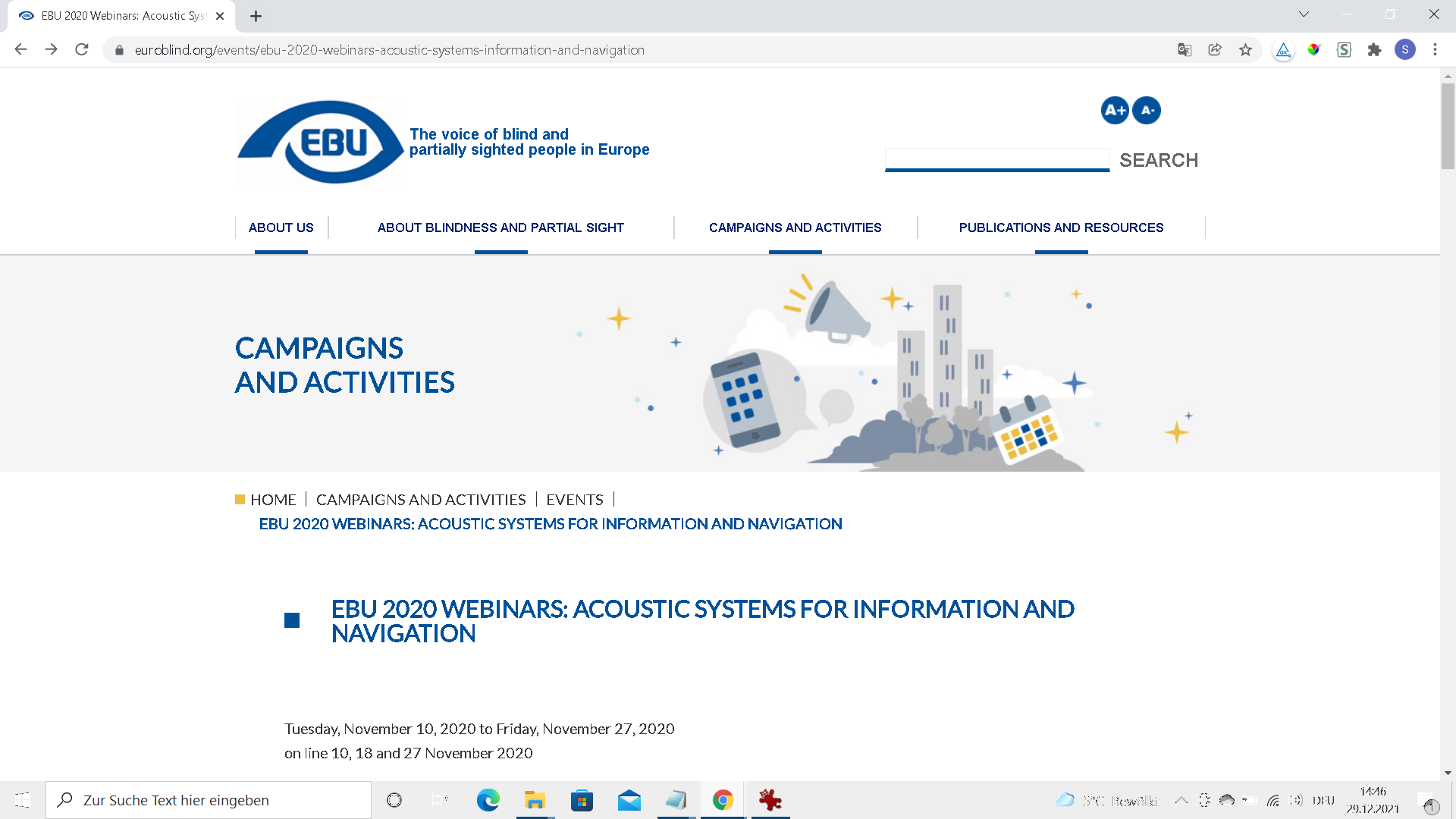 zu Informationen über die EBU-Konferenz 2021, einschließlich Kurzzusammenfassungen der Präsentationen